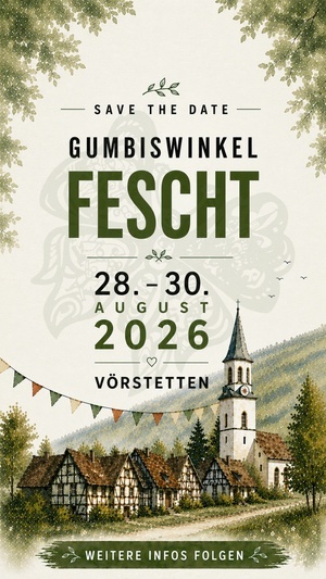 Plakat Save the Date - Gumbiswinkel-Fescht 2026 Plakat Save the Date - Gumbiswinkel-Fescht 2026