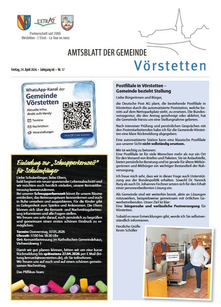 Amtsblatt der Gemeinde V�rstetten KW 17/2026