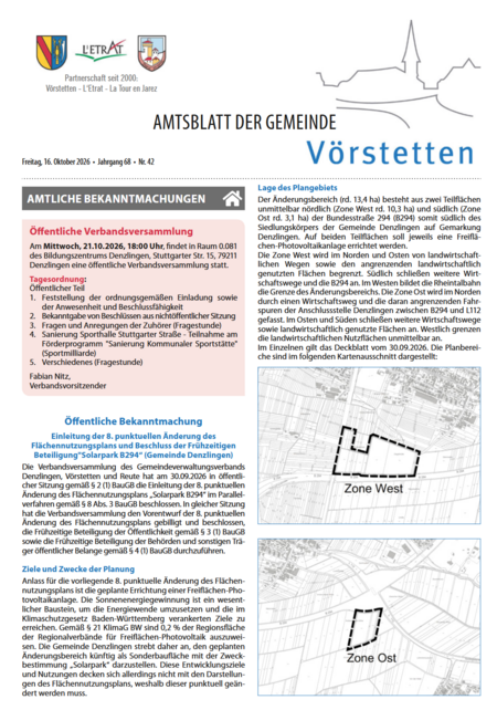 Amtsblatt der Gemeinde Vörstetten KW 41/2026 Amtsblatt der Gemeinde Vörstetten KW 41/2026