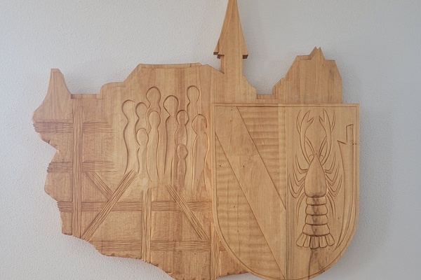 Wappen der Gemeinde V&ouml;rstetten aus Holz