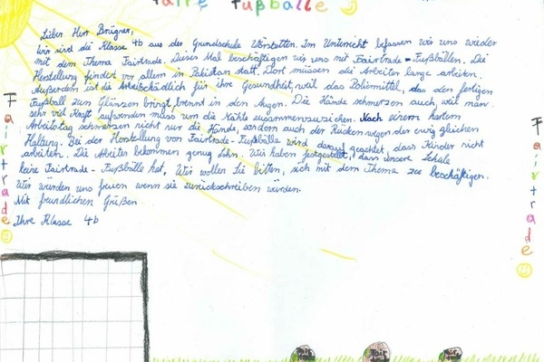 Brief der 4.Klassen  Brief der 4.Klassen